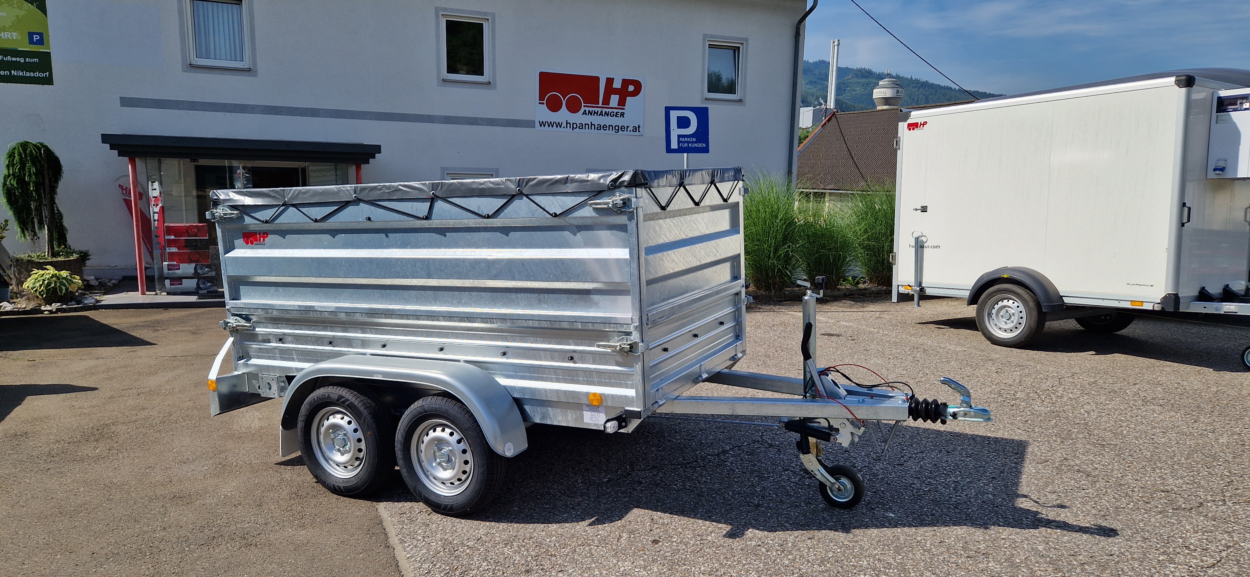 PKW-Anhänger, Autoanhänger HP 250/12 T im Set, ganzstahl-feuerverzinkt, 2000 kg GG Tandem